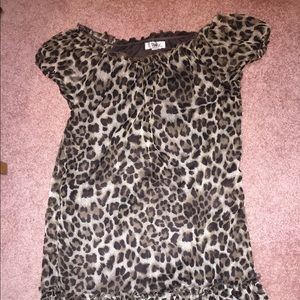 Adorable animal print dress: ruffle on bottom!